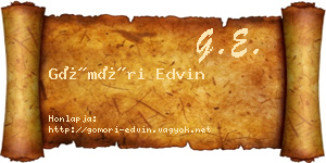 Gömöri Edvin névjegykártya